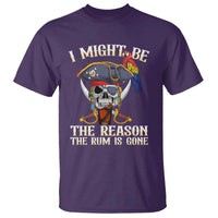 Funny Pirates T Shirt I Might Be The Reason The Rum Is Gone Skull Captain - Wonder Print Shop