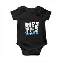 Surfing Baby Onesie Ride The Wave Surfer Boardsport Wave - Wonder Print Shop