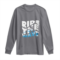 Surfing Long Sleeve Shirt Ride The Wave Surfer Boardsport Wave - Wonder Print Shop