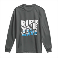 Surfing Long Sleeve Shirt Ride The Wave Surfer Boardsport Wave - Wonder Print Shop