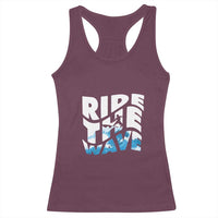Surfing Racerback Tank Top Ride The Wave Surfer Boardsport Wave - Wonder Print Shop