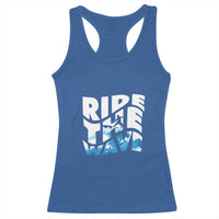 Surfing Racerback Tank Top Ride The Wave Surfer Boardsport Wave - Wonder Print Shop