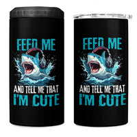 Shark Lover 4 in 1 Can Cooler Tumbler Feed Me And Tell Me That I'm Cute Ocean - Wonder Print Shop