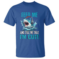 Shark Lover T Shirt Feed Me And Tell Me That I'm Cute Ocean - Wonder Print Shop
