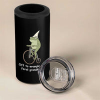 Off To Wrangle My Feral Grandkids Funny Grandparents Frog 4 in 1 Can Cooler Tumbler