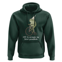 Off To Wrangle My Feral Grandkids Funny Grandparents Frog Hoodie