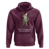 Off To Wrangle My Feral Grandkids Funny Grandparents Frog Hoodie