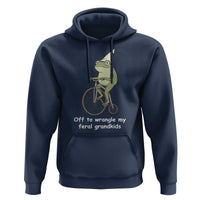 Off To Wrangle My Feral Grandkids Funny Grandparents Frog Hoodie