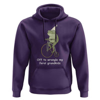 Off To Wrangle My Feral Grandkids Funny Grandparents Frog Hoodie
