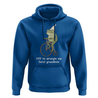 Off To Wrangle My Feral Grandkids Funny Grandparents Frog Hoodie