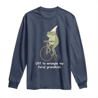 Off To Wrangle My Feral Grandkids Funny Grandparents Frog Long Sleeve Shirt