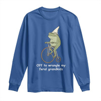 Off To Wrangle My Feral Grandkids Funny Grandparents Frog Long Sleeve Shirt