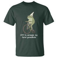 Off To Wrangle My Feral Grandkids Funny Grandparents Frog T Shirt