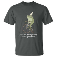 Off To Wrangle My Feral Grandkids Funny Grandparents Frog T Shirt