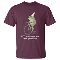 Off To Wrangle My Feral Grandkids Funny Grandparents Frog T Shirt