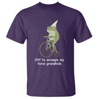Off To Wrangle My Feral Grandkids Funny Grandparents Frog T Shirt