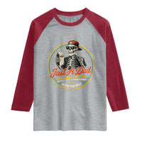 Just A Dad Who Always Came Back With The Milk Raglan Shirt Funny Skeleton Father