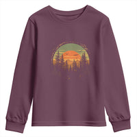 Retro Forest Trees Outdoors Nature Lover Youth Sweatshirt