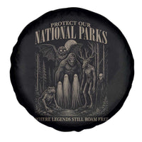 Protect Our National Parks Funny Cryptid Weirdcore Spare Tire Cover Where Legends Still Roam Free Bigfoot Monthman