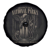 Protect Our National Parks Funny Cryptid Weirdcore Spare Tire Cover Where Legends Still Roam Free Bigfoot Monthman