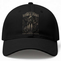 Protect Our National Parks Funny Cryptid Weirdcore Baseball Cap Where Legends Still Roam Free Bigfoot Monthman
