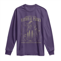 Protect Our National Parks Funny Cryptid Weirdcore Long Sleeve Shirt Where Legends Still Roam Free Bigfoot Monthman