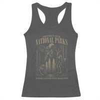 Protect Our National Parks Funny Cryptid Weirdcore Racerback Tank Top Where Legends Still Roam Free Bigfoot Monthman
