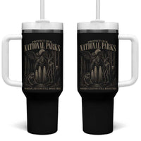 Protect Our National Parks Funny Cryptid Weirdcore Tumbler With Handle Where Legends Still Roam Free Bigfoot Monthman