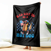 Bad Day To Be A Hot Dog 4th of July Throw Blanket Funny BBQ Grilling