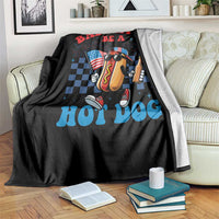 Bad Day To Be A Hot Dog 4th of July Throw Blanket Funny BBQ Grilling