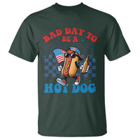 Bad Day To Be A Hot Dog 4th of July T Shirt Funny BBQ Grilling