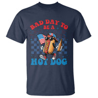 Bad Day To Be A Hot Dog 4th of July T Shirt Funny BBQ Grilling