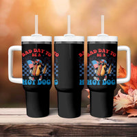 Bad Day To Be A Hot Dog 4th of July Tumbler With Handle Funny BBQ Grilling