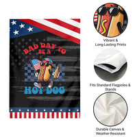 Bad Day To Be A Hot Dog 4th of July Patriotic Garden Flag Funny BBQ Grilling