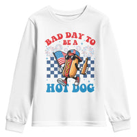 Bad Day To Be A Hot Dog 4th of July Youth Sweatshirt Funny BBQ Grilling