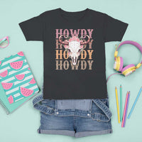 Country Cowgirl T Shirt For Kid Howdy Rodeo Cowboy Flower Skull - Wonder Print Shop
