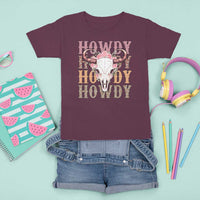 Country Cowgirl T Shirt For Kid Howdy Rodeo Cowboy Flower Skull - Wonder Print Shop