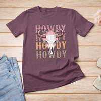 Country Cowgirl T Shirt For Women Howdy Rodeo Cowboy Flower Skull - Wonder Print Shop