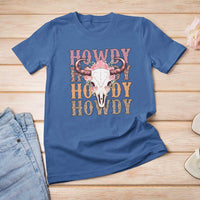 Country Cowgirl T Shirt For Women Howdy Rodeo Cowboy Flower Skull - Wonder Print Shop