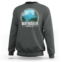 Christian Sweatshirt Waymaker Promise Keeper Light In The Darkness Miracle Worker Bible Verse - Wonder Print Shop