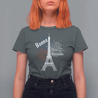 Eiffel Tower France T Shirt For Women Bonne Fete Natiionale Paris Bastille Day - Wonder Print Shop