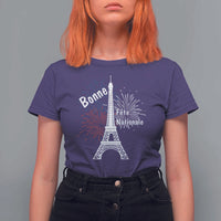Eiffel Tower France T Shirt For Women Bonne Fete Natiionale Paris Bastille Day - Wonder Print Shop