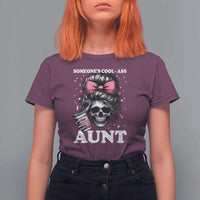 Funny Aunt T Shirt For Women Someone's Cool Ass Auntie Skull Coffee - Wonder Print Shop