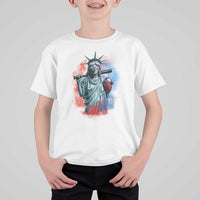 Funny Statue Of Liberty Baseball T Shirt For Kid 4th Of July Sport Bat American - Wonder Print Shop