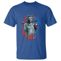 Funny Statue Of Liberty Baseball T Shirt 4th Of July Sport Bat American - Wonder Print Shop