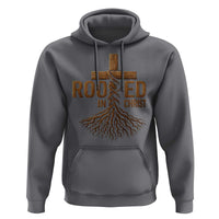 Rooted In Christ Hoodie Vintage Jesus Christian Cross Bible Verse - Wonder Print Shop