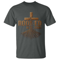 Rooted In Christ T Shirt Vintage Jesus Christian Cross Bible Verse - Wonder Print Shop