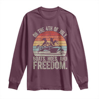 Funny On The 4th Of July Boats Hoes And Freedom Long Sleeve Shirt - Wonder Print Shop