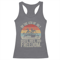 Funny On The 4th Of July Boats Hoes And Freedom Racerback Tank Top - Wonder Print Shop