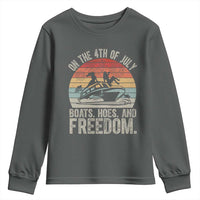 Funny On The 4th Of July Boats Hoes And Freedom Youth Sweatshirt - Wonder Print Shop